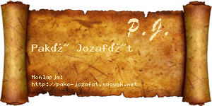 Pakó Jozafát névjegykártya